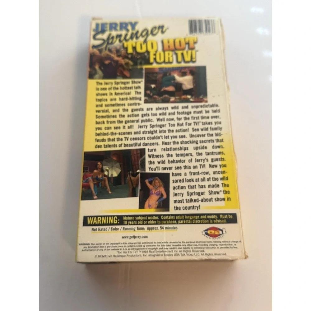 Jerry Springer - Too Hot for TV! Uncensored‎ VHS 1998